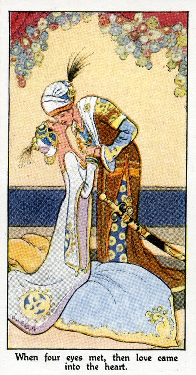 「4つの目が出会ったとき、愛は心に来た」、1931年（498203も参照） 作： René Bull